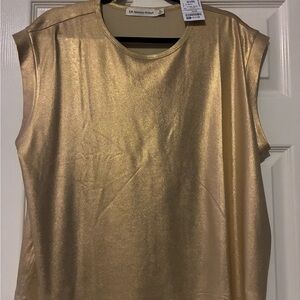 Rebecca Minkoff Metallic Gold Sleeveless Blouse